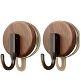 4 pack Wreath Hanger for Front Door, Upgraded Suction Cup Hook for Window Glass/Shower Mirror/Over Door (Walnut)