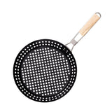 1 Piece BBQ Frying Pan with Holes, Non-stick BBQ Grill Pan, Stainless Steel Barbeque Woks, Grill Basket Vegetable with Handle | Vegetable Charring Pan for Stovetop & Grill