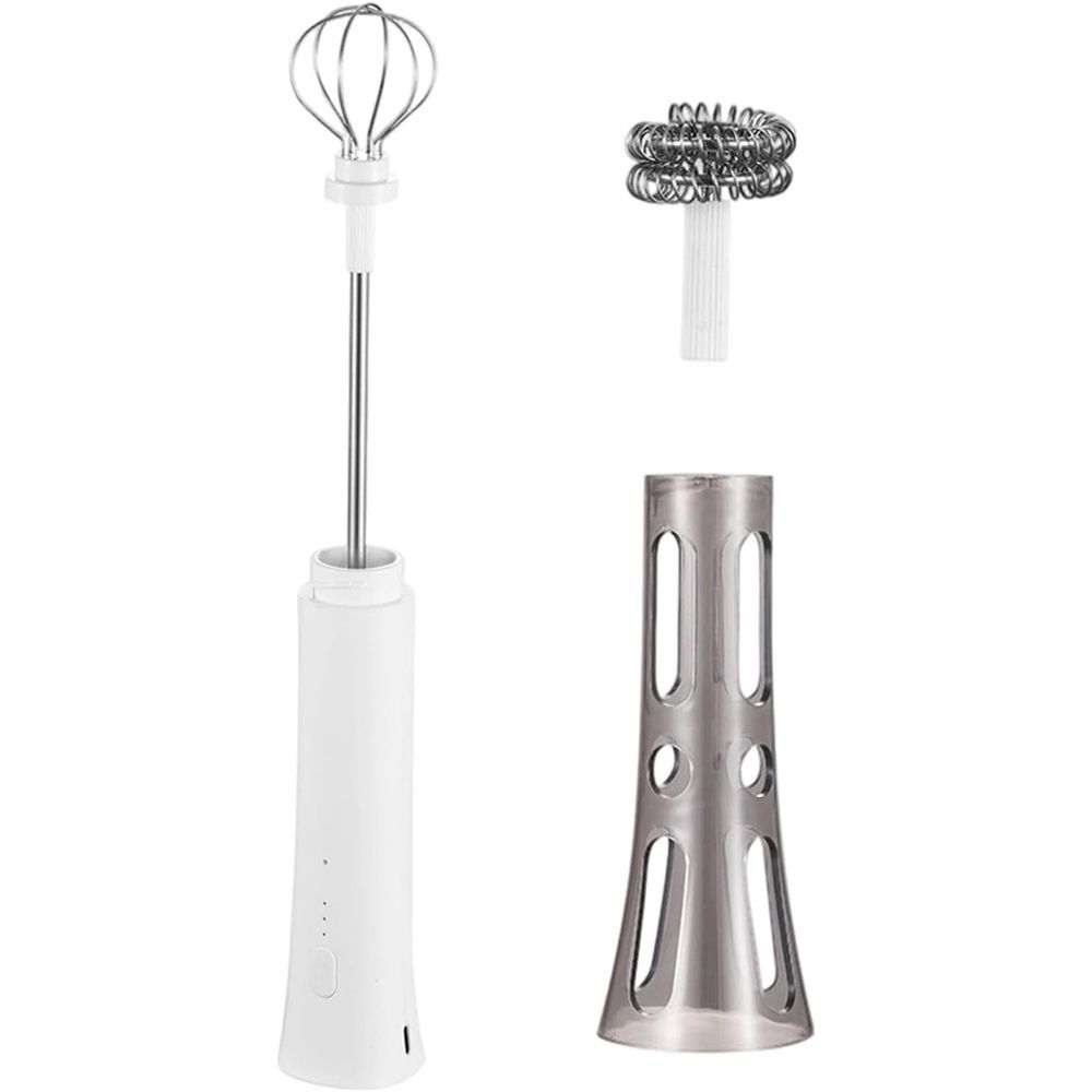 Rechargeable Milk Frother Handheld - Powerful Speed Motor,  - Drink Mixer for Latte, Cappuccino, Matcha & Protein Powder