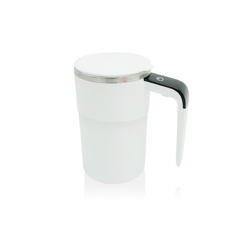 Automatic Magnetic Stirring Coffee Mug with Temperature Display, Rechargeable Self Mixing Cup for Milk Tea, Magnetic Mixing Cup with Lid, Stainless Steel Material Suitable for Coffee, Milk (White)
