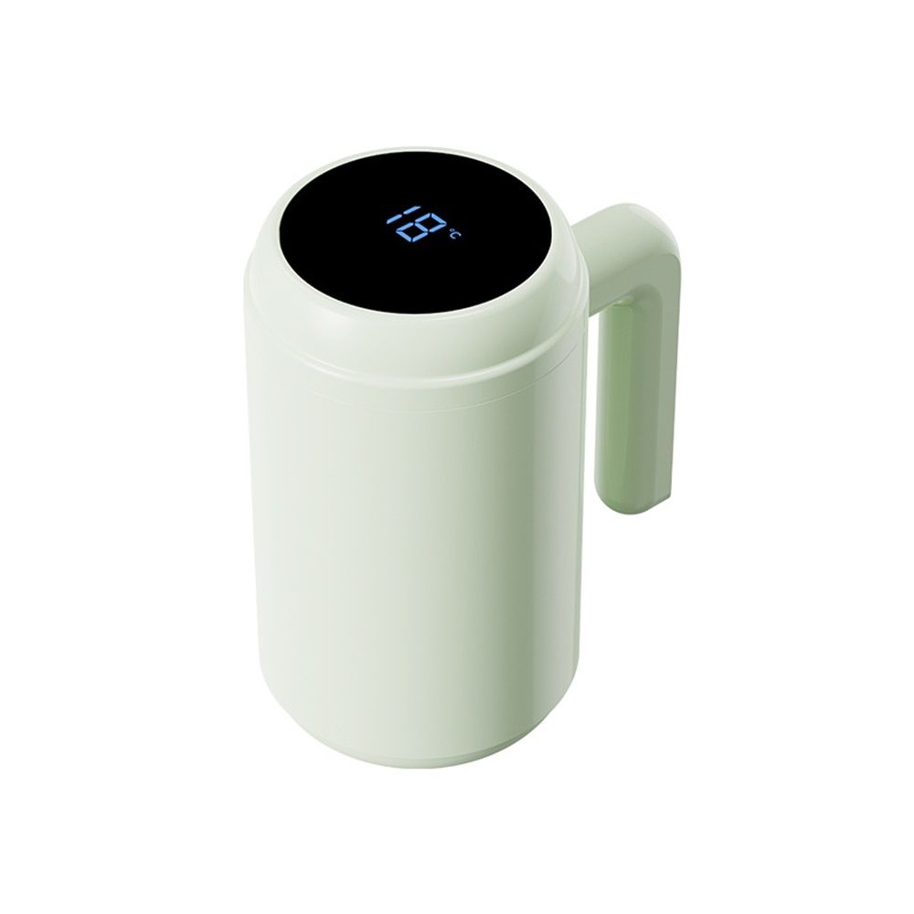 Self Stirring Coffee Mug with Temp Display, 316 stainless steel Auto Mixing Cup for Coffee, Milk, Protein – Gift for Friends, 14.8oz – green