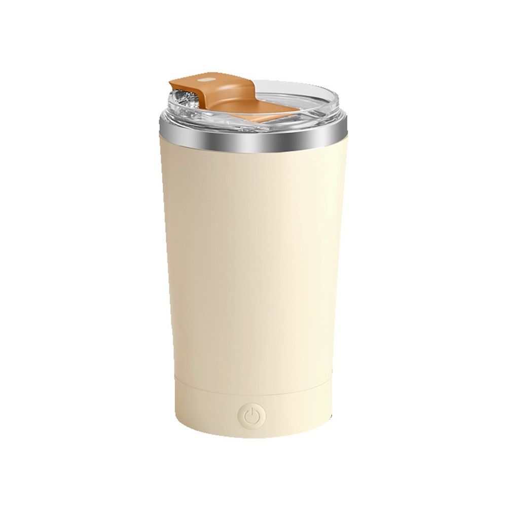 Self Stirring Coffee Mug With Lid Electric High Speed Self Stirring Mug 400ml Rechargeable Detachable Stainless Steel Self Stirring Cup for Coffee, Milk,(brown)