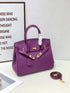 2025- Euro-american Elegant Crocodile Leather  Handbag Bag - Birkin 25,violet ,palladium Hardware