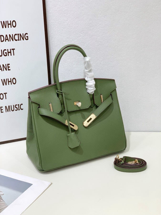 2025- Euro-american Elegant Crocodile Leather  Handbag Bag - Birkin 30,olive colour ,palladium Hardware