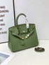 2025- Euro-american Elegant Crocodile Leather  Handbag Bag - Birkin 35,olive colour ,palladium Hardware