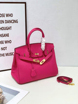 2025- Euro-american Elegant Crocodile Leather  Handbag Bag - Birkin 25,rose red ,palladium Hardware