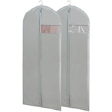 2 pieces of grey breathable three-dimensional clothing dust cover hanging bag, dust-proof and moisture-proof bag hanging suit overcoat, 60*165cm