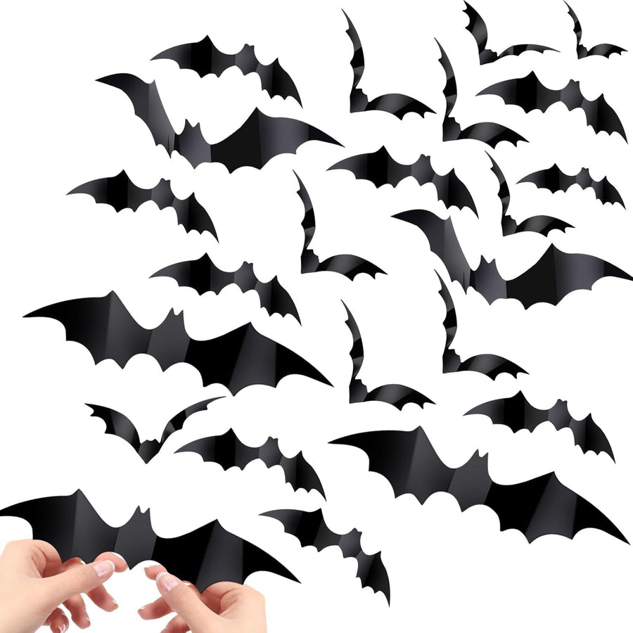 Halloween Bat Wall Stickers - Removable Spooky Decor Decals