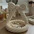 3D Printed Charming Bow Jewelry Tray - Twisted Hemp Rope Storage Tray, 
pink