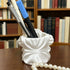 3D printed silk flower pen holder, white silk