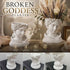 A 3D-printed, broken goddess-themed flowerpot, combining decorative and functional elements, in white.