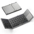 Foldable Bluetooth Keyboard with Touchpad, Wireless Portable Keyboard, Ultra Slim Rechargeable Folding Keyboard with Full-Size Keys for iOS Android Windows Laptop Tablet PC,Grey