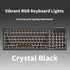 RGB Backlit Wired Mechanical Gaming Keyboard, 104 Keys Full Size Hot Swappable Keyboard with Aluminum Base, Noise Absorbing Foam, Tactile Brown Switch, Programmable Keys & Volume Knob for PC Mac,Crystal Black