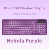 RGB Backlit Wired Mechanical Gaming Keyboard, 104 Keys Full Size Hot Swappable Keyboard with Aluminum Base, Noise Absorbing Foam, Tactile Brown Switch, Programmable Keys & Volume Knob for PC Mac,Nebula Purple