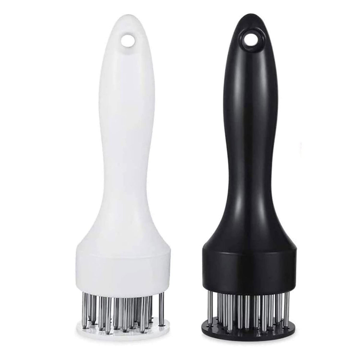 White – 21 Needles Food-Grade Stainless Steel Meat Tenderizer, Household Manual Steak Tenderising Tool, Meat Piercing Breaker for BBQ Beef, Pork & Chicken