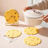 4‑Pack light‑Yellow round Silicone Trivet Mat, Heat Resistant Non Slip, 6.3x6.3x0.4 Inches, Kitchen Table Protector for Bowls Plates Cups