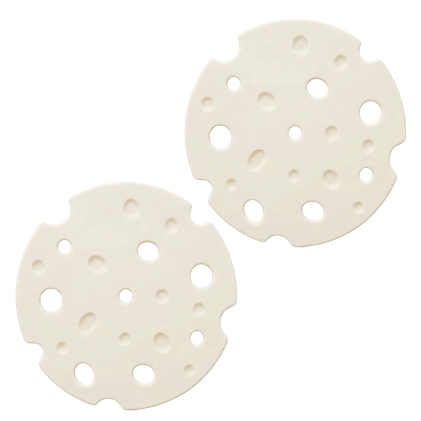 4‑Pack off white round Silicone Trivet Mat, Heat Resistant Non Slip, 6.3x6.3x0.4 Inches, Kitchen Table Protector for Bowls Plates Cups
