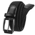 Unisex stretch black woven canvas belt with pin buckle, suitable for jeans, casual pants, shorts and casual wear.
