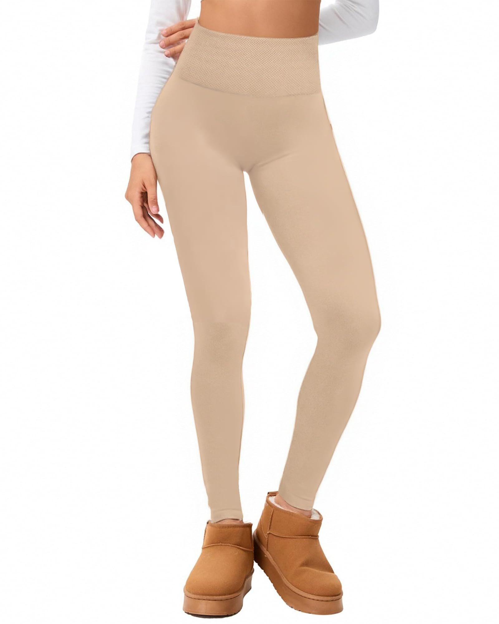 gray-blue AU10 Women Lyocell High Waist Thermal Long Johns, Fleece Lined Slim Fit Base Layer Pants, Stretchy Warm Inner Thermal Leggings for Autumn Winter
