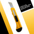 Yellow multi-functional utility knife/box opener/retractable blade/breakable razor with safety lock