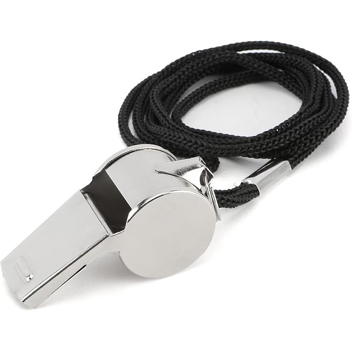 24 Pack Stainless Steel Whistles with Lanyards – Durable Loud Sports, Coaching, Referee, Party Favors, Outdoor Safety Whistles