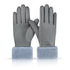 Gloves for Women Girl, Winter Touch Screen, Comfortable and Warm Double-Sided Velvet Lining Thickened Warm Glove,Grey