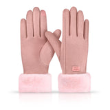 Gloves for Women Girl, Winter Touch Screen, Comfortable and Warm Double-Sided Velvet Lining Thickened Warm Glove,Pink