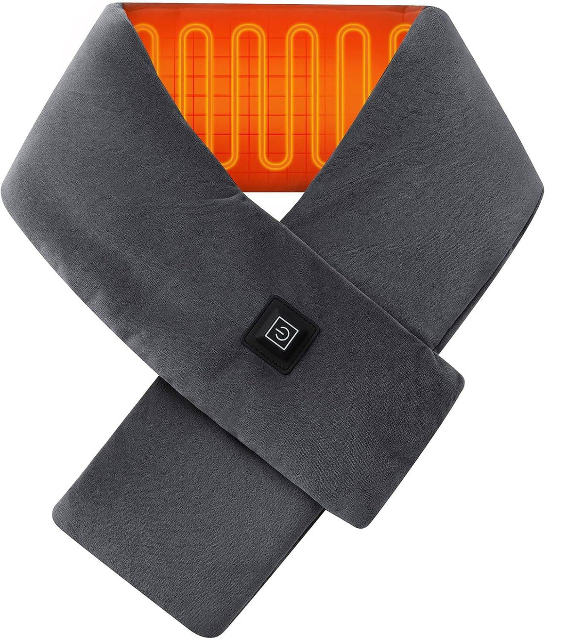 Heated Scarf for Women & Men, Rechargeable Neck Heating Wrap with 3 Heat Settings, Portable Electric Neck Warmer, Fast Heating for Office, Outdoor Winter Warm Gift,Grey