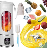 Digital Display Juicer-Smart LED Display, Diet-Friendly Portable Multimode Blender Personal Electric USB 500ML Portable juicer Shakes and Smoothies Blender Small Blenders Mixing,White