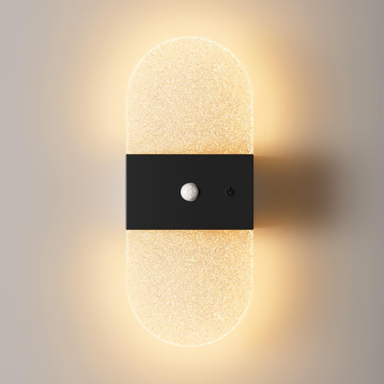 Rechargeable Motion Sensor Night Light, Wall Mounted LED Lamp with Magnetic Base, 3 Color Temperatures, 12 Hour Always-On Mode, 60 Day Sensing Mode, No Wiring Required (White Oval)