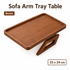 Bamboo Sofa Arm Tray Table, Clip-On Couch Armrest Table for Recliners and Armchairs, TV Dinner, Drink, Snack and Remote Holder, Walnut Brown Rectangular, 13 x 9.4 Inch