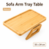 Bamboo Sofa Arm Tray Table, Clip-On Couch Armrest Table for Recliners and Armchairs, TV Dinner, Drink, Snack and Remote Holder, Natural Rectangular, 13 x 9.4 Inch