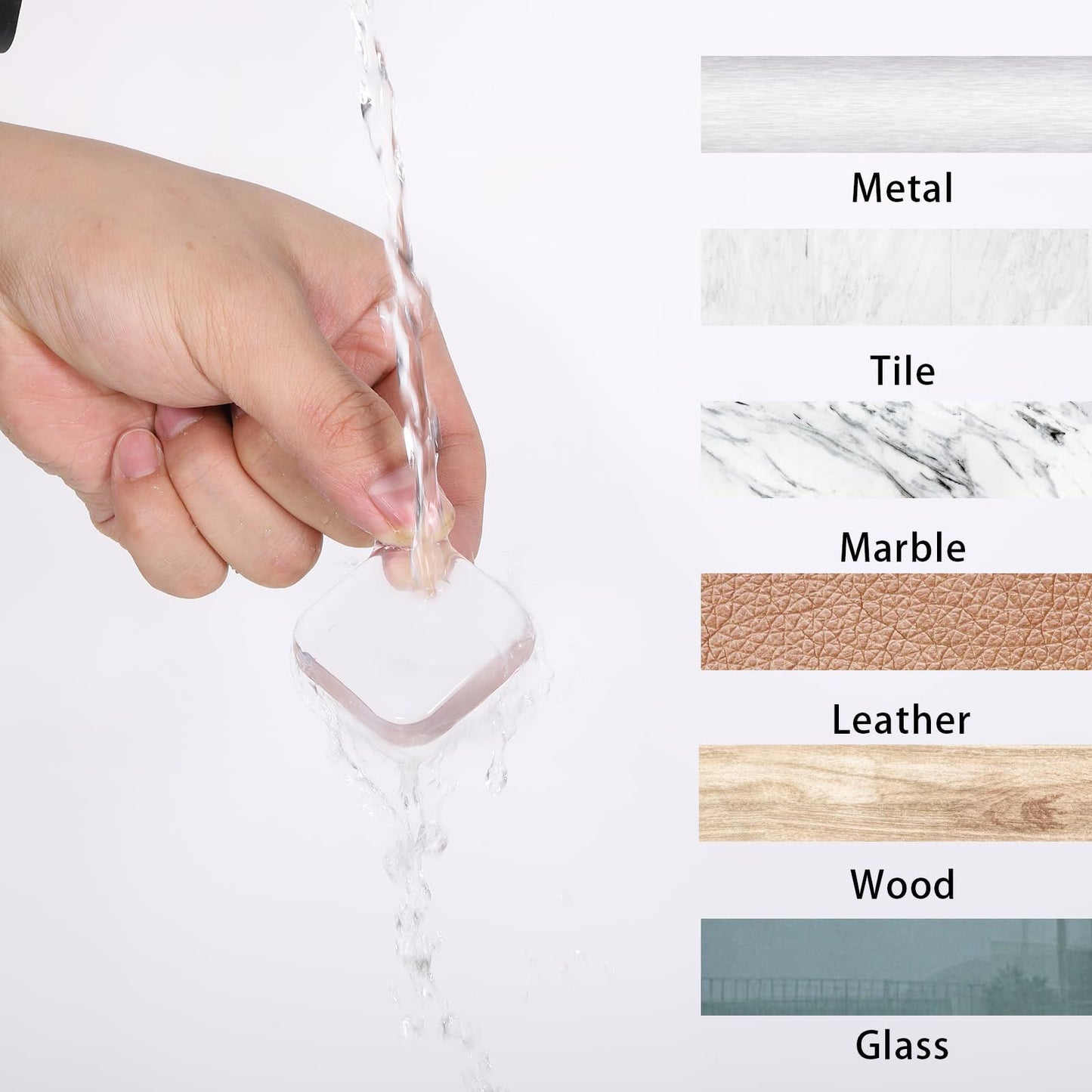Door Stopper Wall Protector, 3 Pcs Transparent Door Knob Wall Protector Thicken Square Walls Shield Bumper Guard from Doors Knobs, Sturdy Self Adhesive, Reusable Washable for Office Home
