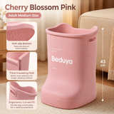 EVA Foot Soaking Bucket with Massage Bottom, Deep Calf Foot Bath Tub for Home Spa, Insulated Warm Foot Soak Basin with Handles, Lightweight Portable Foot Spa Bucket for Adults (Pink)