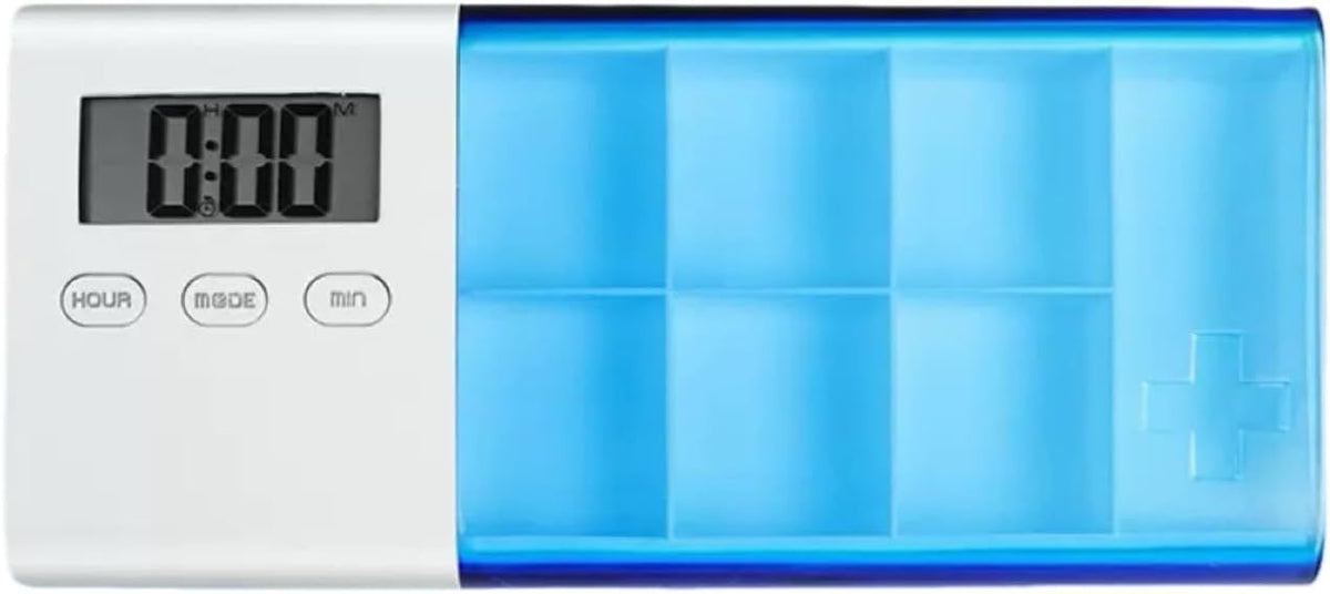 7-Day Smart Pill Organizer with Timer & Alarm – Intelligent Medication Reminder Box with Vibration, Beep Alerts, USB Rechargeable Portable Electronic Pill Case for Elderly & Travel(blue)