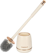 Toilet Brush with Holder Gold, Stylish Bathroom Toilet Cleaner Brush Set with Long Handle and Storage Holder