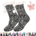 Mixed black extra-thick knitted slippers and socks for winter, fluffy cashmere warm floor socks, non-slip, comfortable and warm indoor socks, unisex.