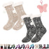 2-Pair Pack of Extra Thick Knitted Slippers and Socks for Winter, Fluffy Cashmere Warm Floor Socks, Non-Slip Comfortable and Warm Indoor Socks, Unisex (Mixed Black + Mixed White)