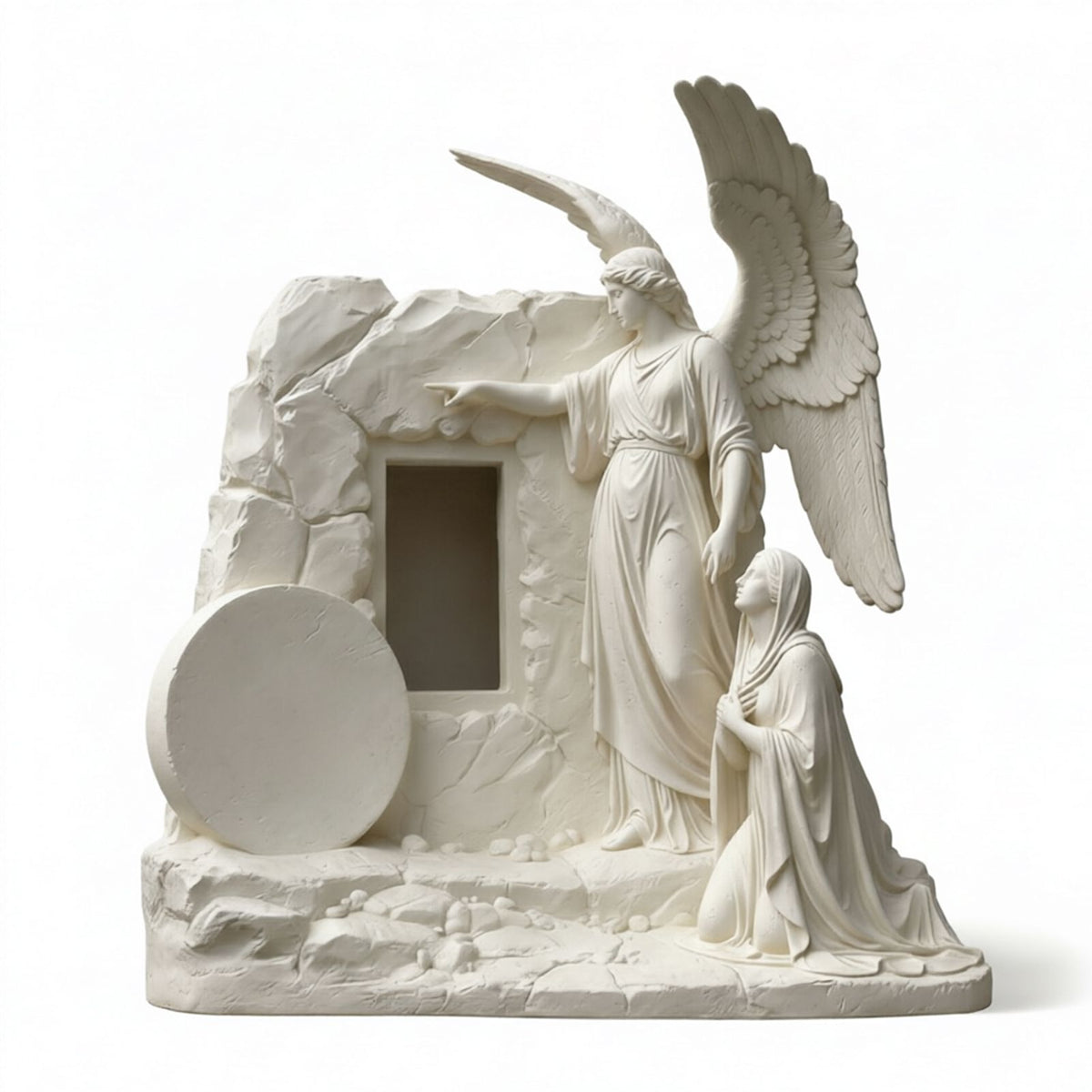 Praying Angel Statue with Open Wings - Religious Figurine Depicting Angel in Prayer, Spiritual Home Decor 