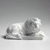 Classic Reclining Lion Sculpture Minimalist White Plaster Desk Ornament for Living Room, Study, or Office Decoration