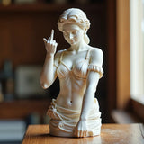Rebellious Venus Statue Modern Resin Sculpture of Aphrodite Giving the Middle Finger Edgy Home Decor, Bold Art Piece for Living Room, Office, or Bar Unique Gift for Art Lovers(Model B)
