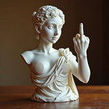 Rebellious Venus Statue Modern Resin Sculpture of Aphrodite Giving the Middle Finger Edgy Home Decor, Bold Art Piece for Living Room, Office, or Bar Unique Gift for Art Lovers(Model C)