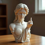 Rebellious Venus Statue Modern Resin Sculpture of Aphrodite Giving the Middle Finger Edgy Home Decor, Bold Art Piece for Living Room, Office, or Bar Unique Gift for Art Lovers(Model D)