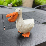 Cute Pelican Planter Pot, Small Resin Pelican Flower Pot with Drainage, Funny Animal Succulent Planter for Indoor Outdoor Garden Desk Decor Gift