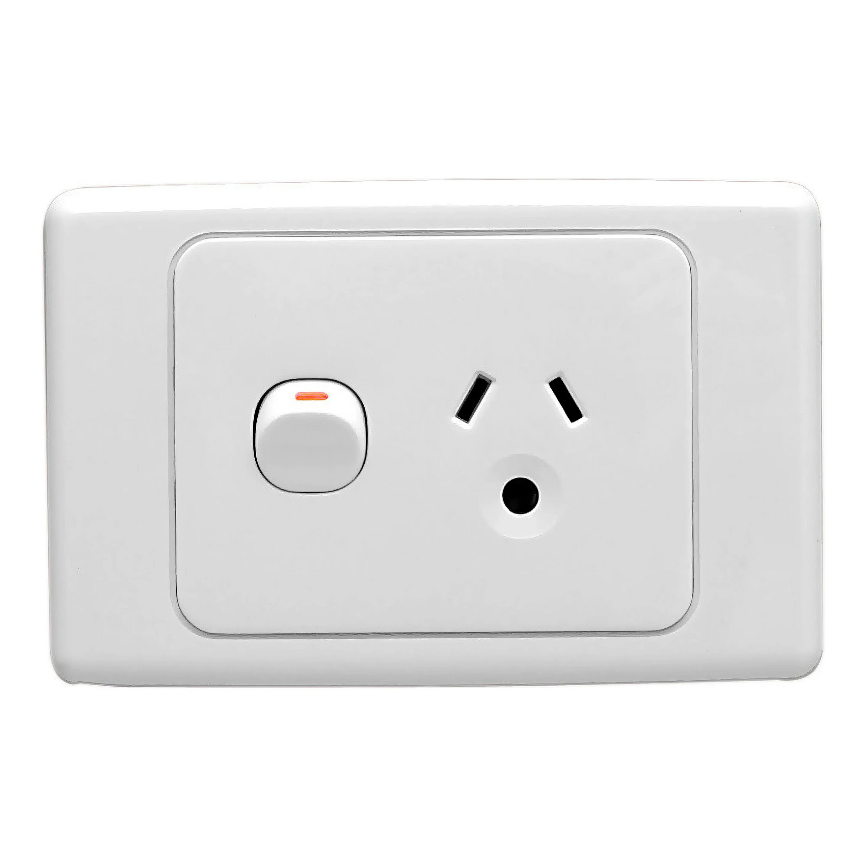 Clipsal Power Point 10A Single 2000 Series Horizontal White Round Earth | 2015L-WE