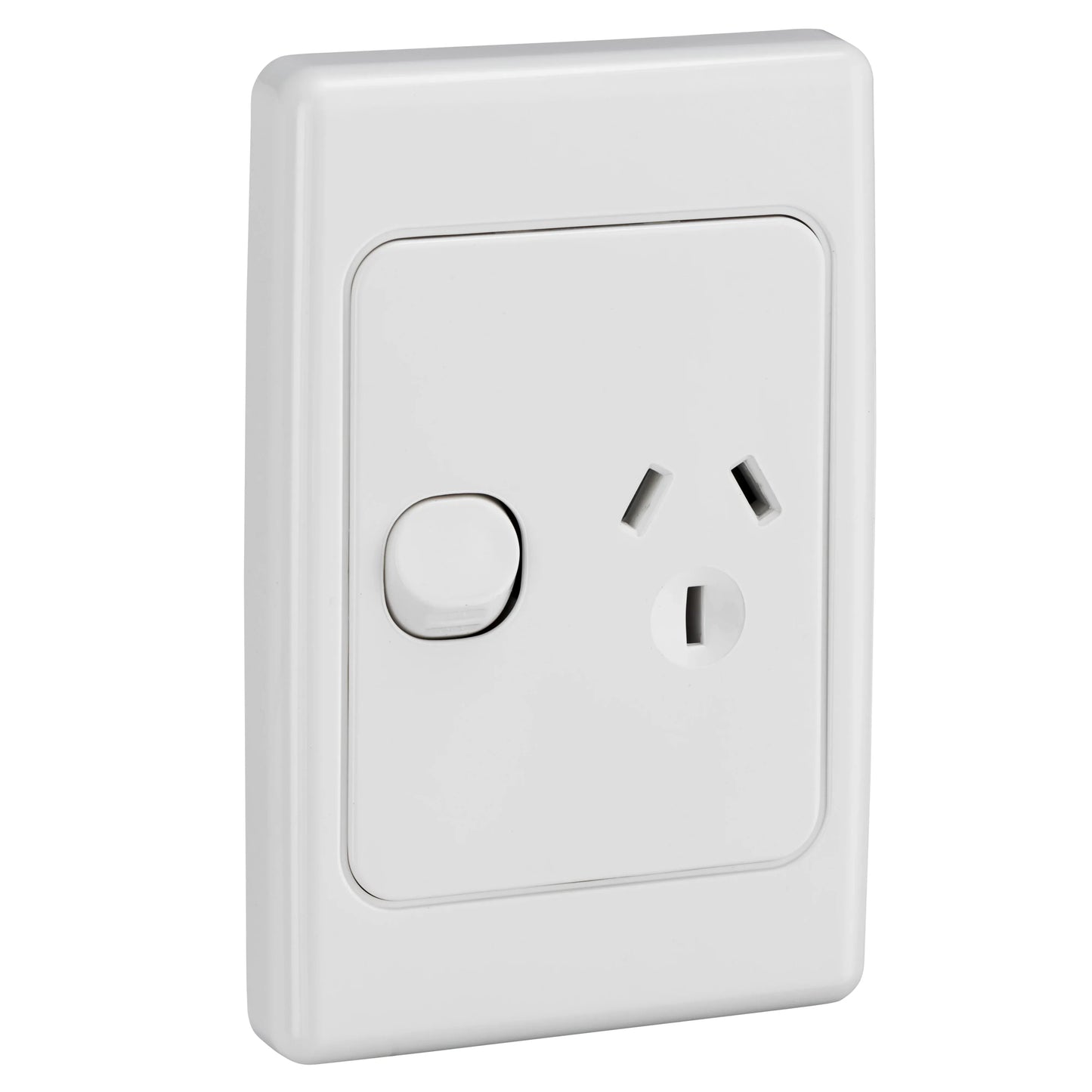 Clipsal Power Point 10A Single 2000 Series Vertical White | 2015V-WE
