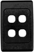 Clipsal 2000 Series Flush Surround and Grid Plate 4 Gang, Vertical/Horizontal Mount, Standard Size | Black | 2034VH-BK