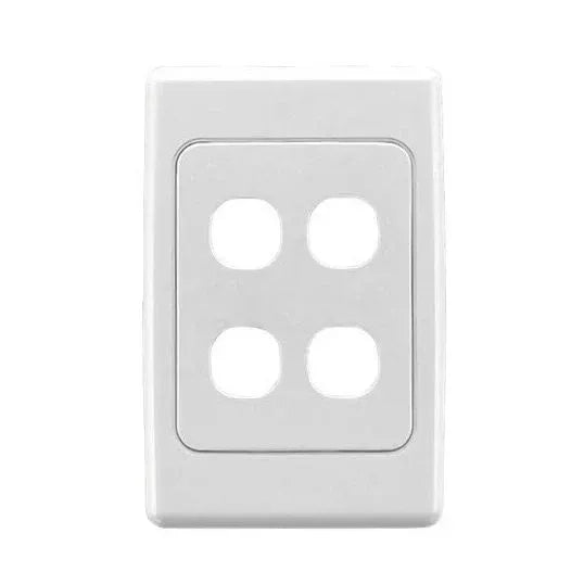 Clipsal Switch Grid and Surround Plate Flush Mount Standard 4 Gang Horizontal/Vertical White | 2034VHWE