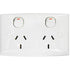 Clipsal Power Point 10A Double Standard Series Horizontal White 25-WE