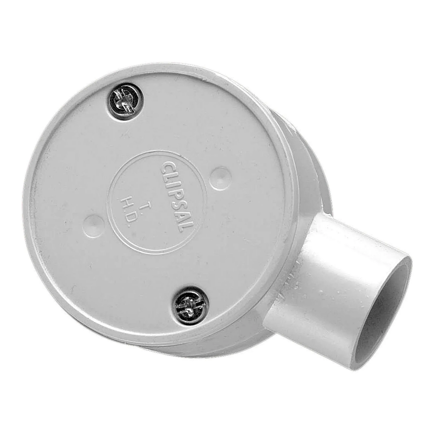 Clipsal Round Junction Box PVC, 20mm Entries, 1 Way | Grey | 240/20/1-GY